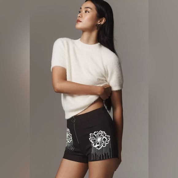 Maeve Embroidered Micro Shorts - Size 2 (US) - Picture 4 of 11